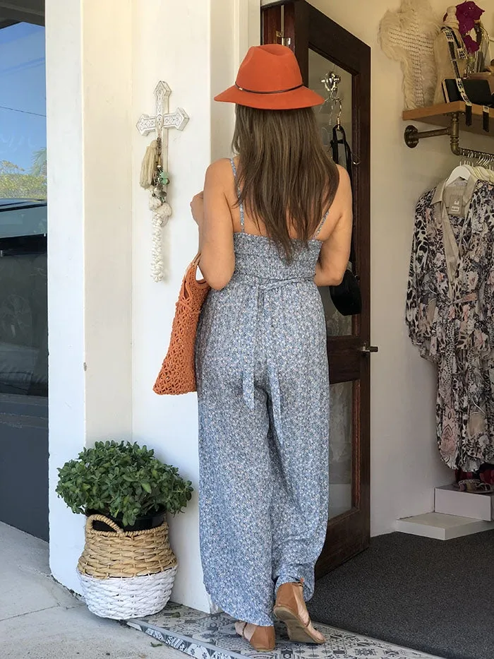 Ameila Jumpsuit - Blue Floral