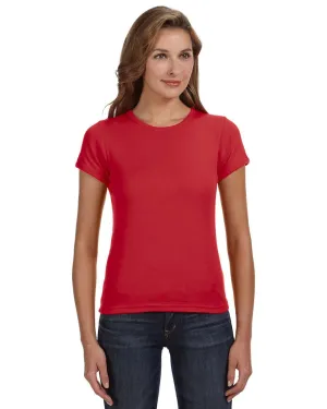 Anvil 1x1 Rib Scoop Neck T-Shirt | Red
