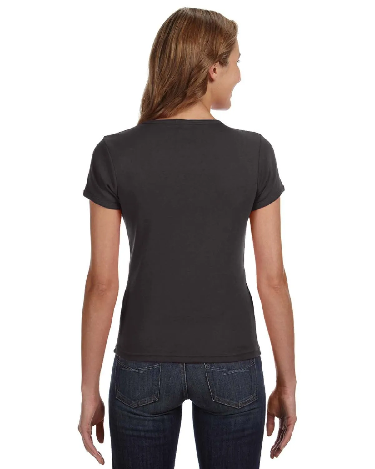 Anvil 1x1 Rib Scoop Neck T-Shirt