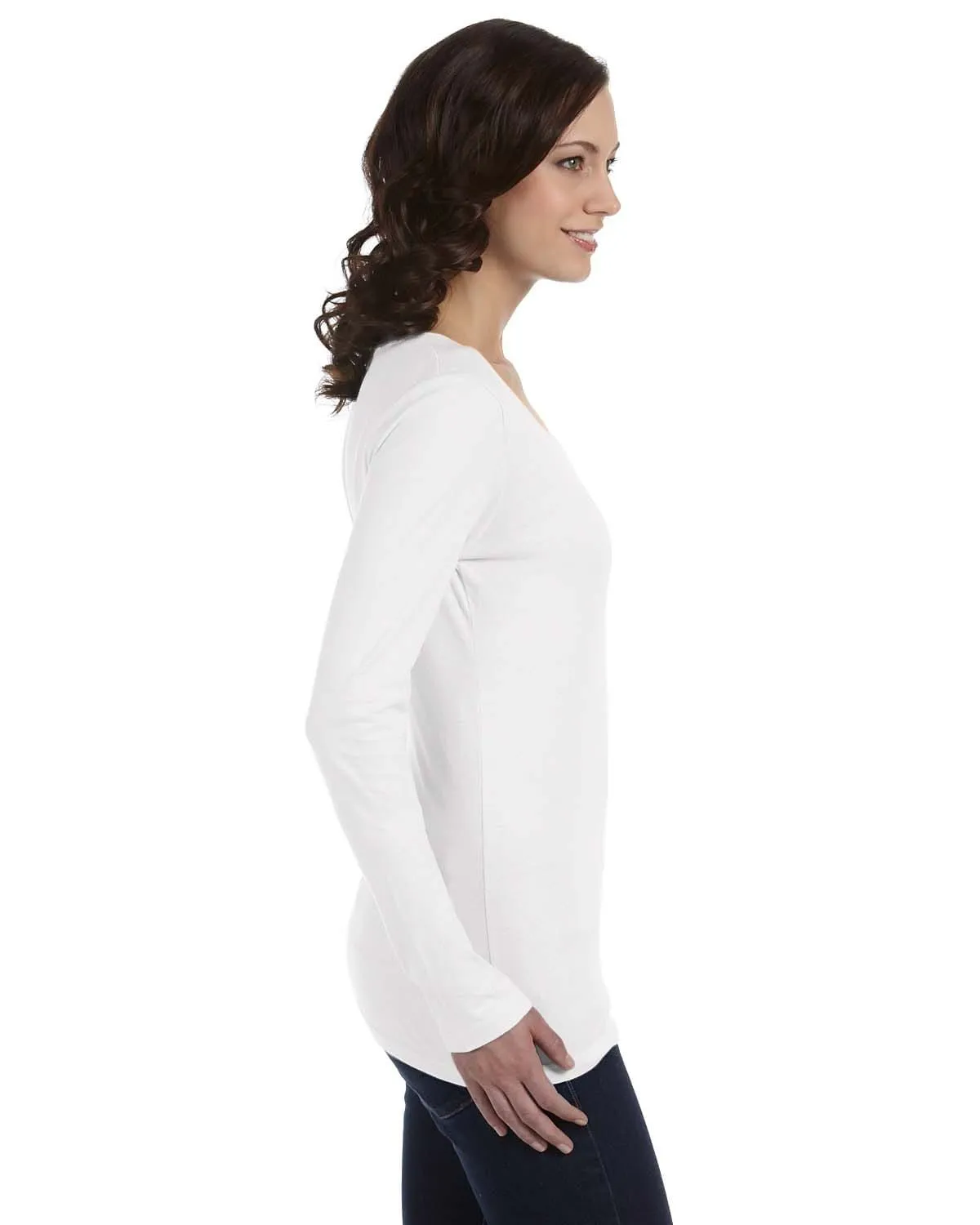 Anvil Ladies Sheer Long Sleeve Scoop Neck T-Shirt