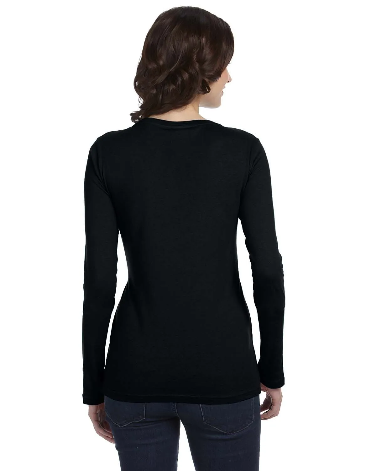Anvil Ladies Sheer Long Sleeve Scoop Neck T-Shirt