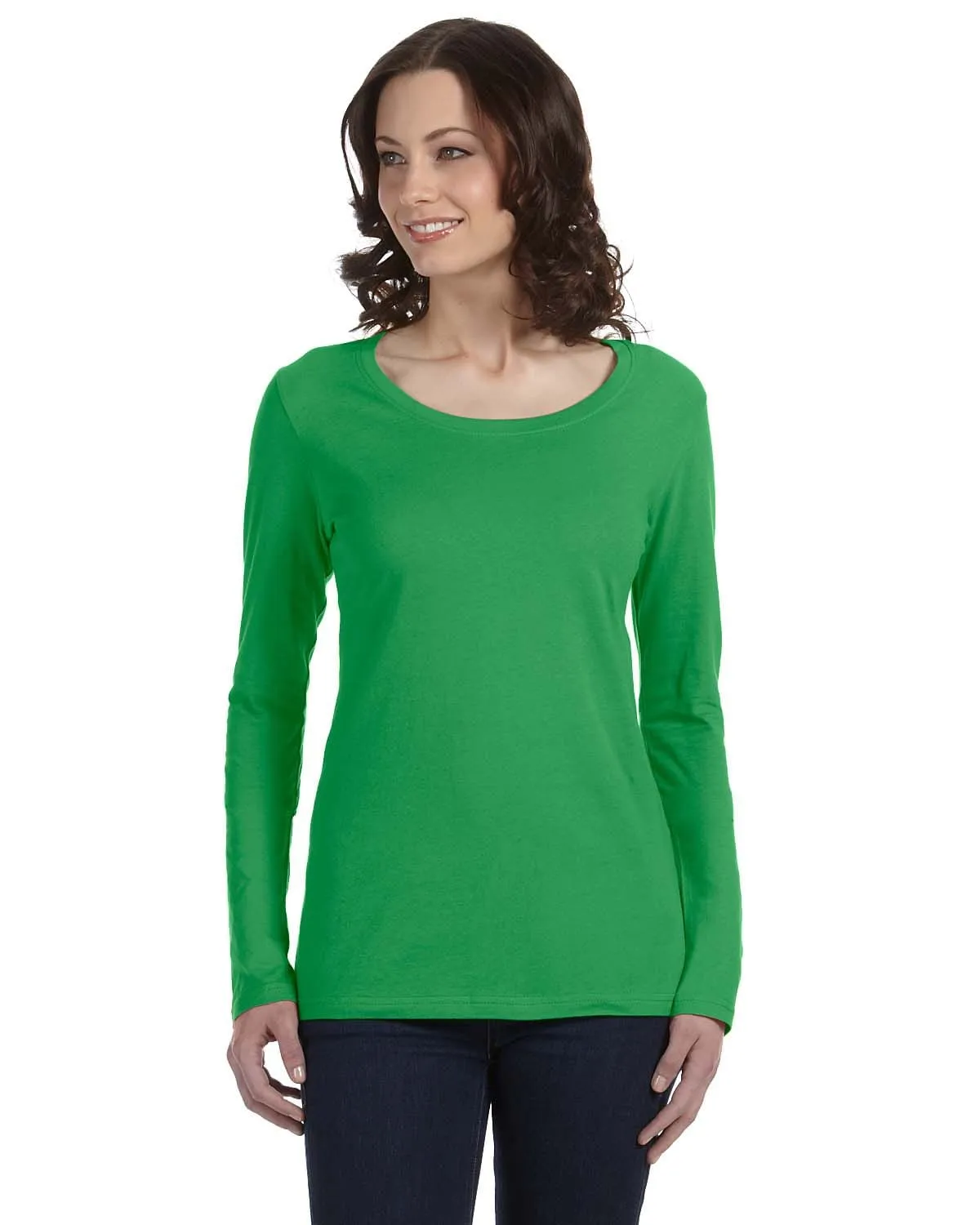 Anvil Ladies Sheer Long Sleeve Scoop Neck T-Shirt