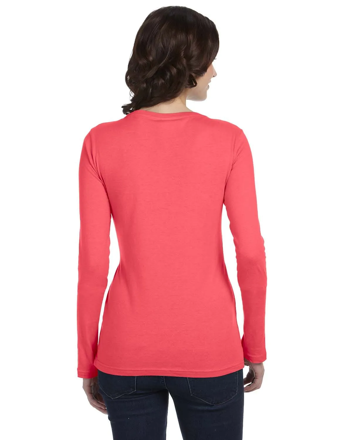 Anvil Ladies Sheer Long Sleeve Scoop Neck T-Shirt