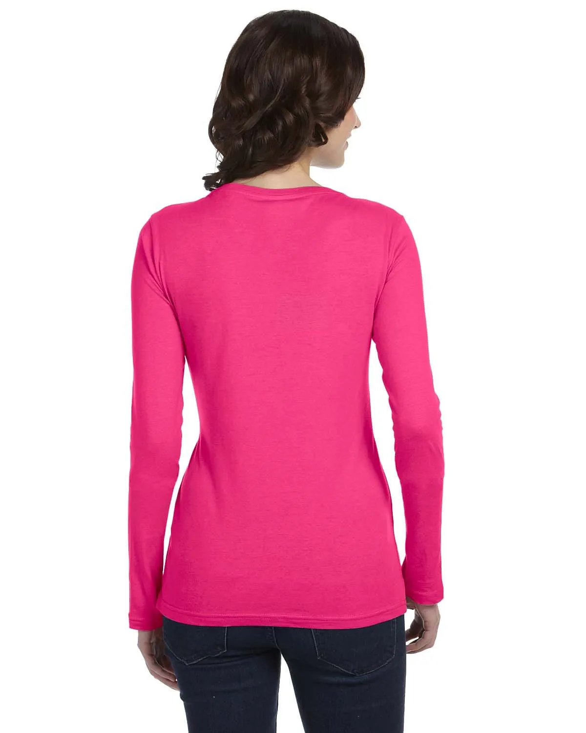 Anvil Ladies Sheer Long Sleeve Scoop Neck T-Shirt