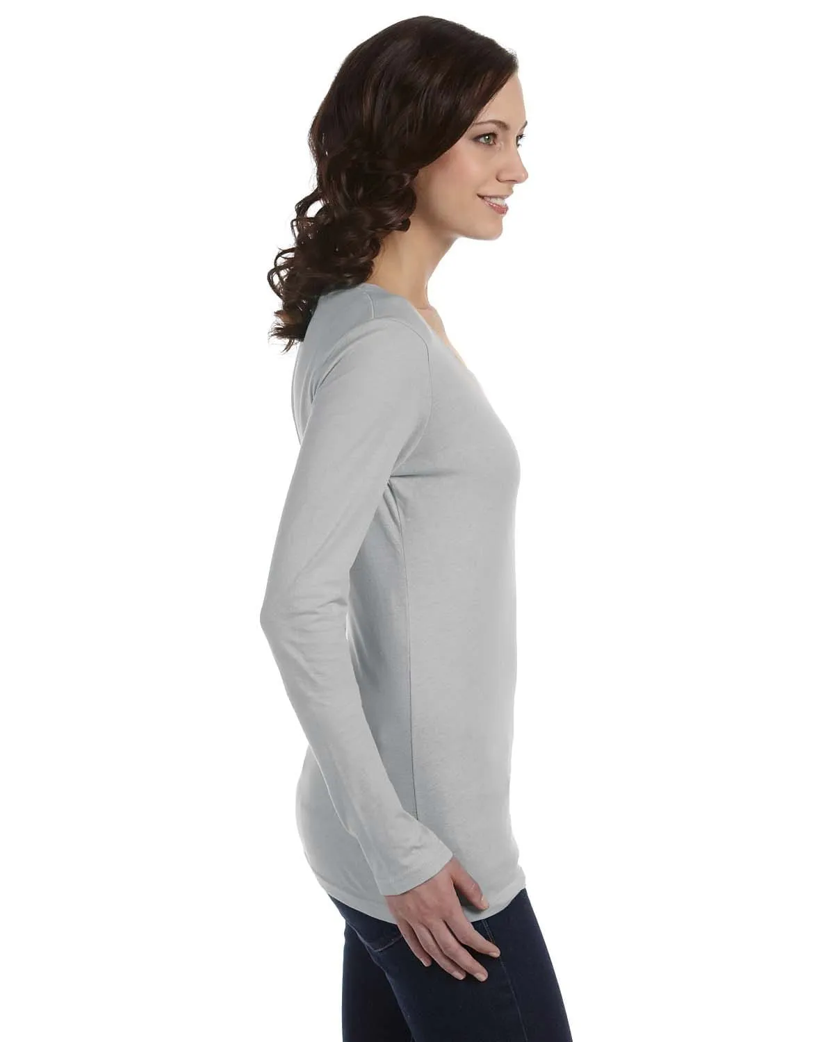 Anvil Ladies Sheer Long Sleeve Scoop Neck T-Shirt