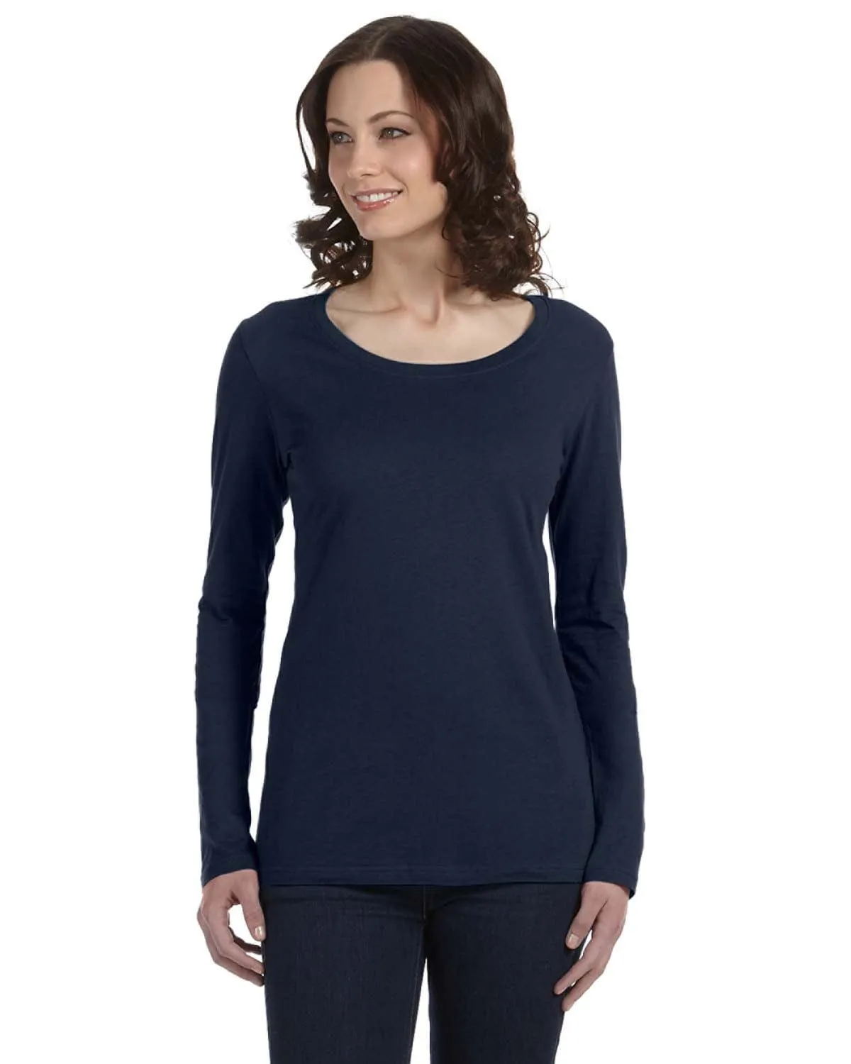 Anvil Ladies Sheer Long Sleeve Scoop Neck T-Shirt