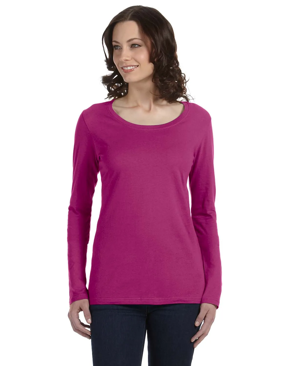 Anvil Ladies Sheer Long Sleeve Scoop Neck T-Shirt