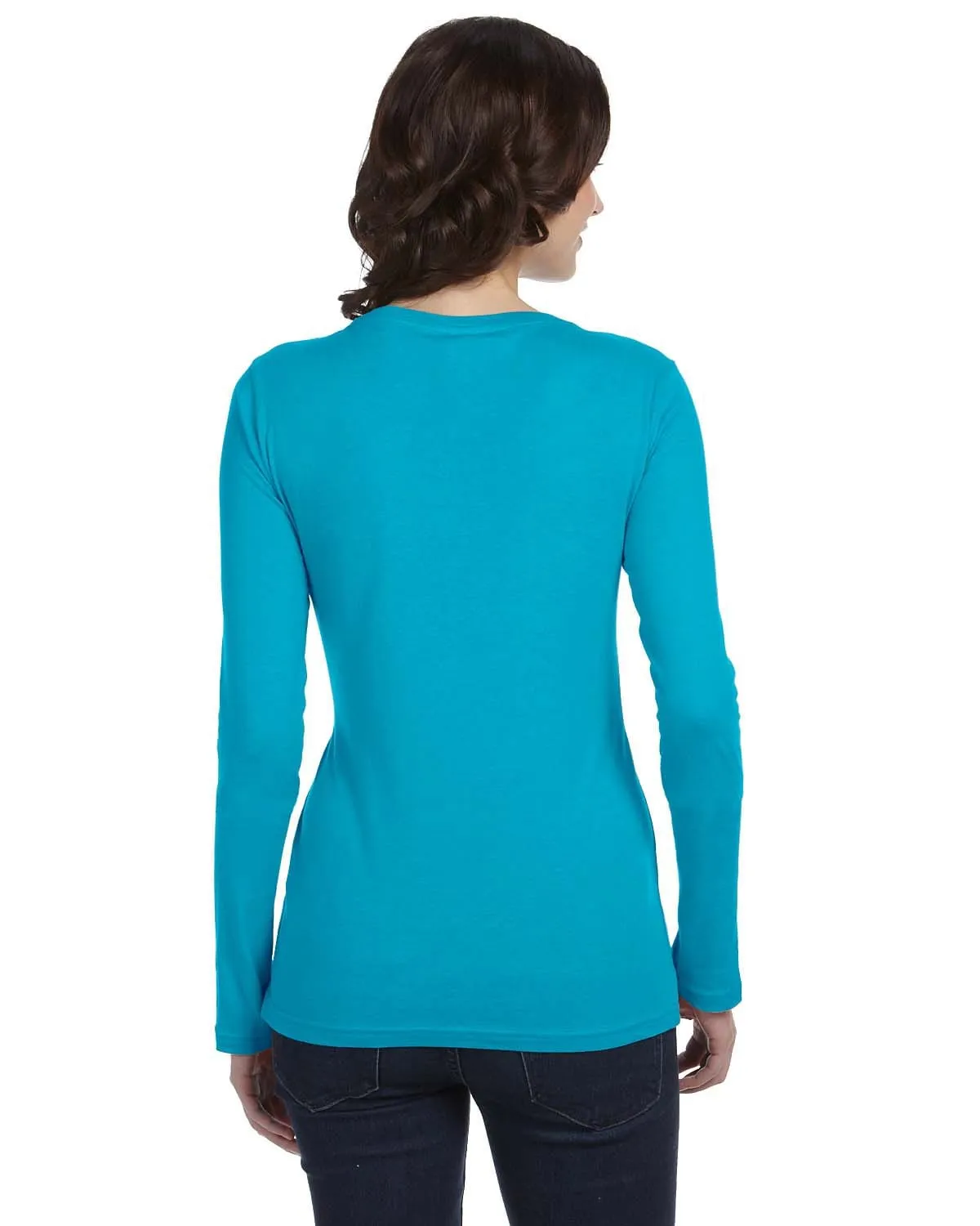 Anvil Ladies Sheer Long Sleeve Scoop Neck T-Shirt
