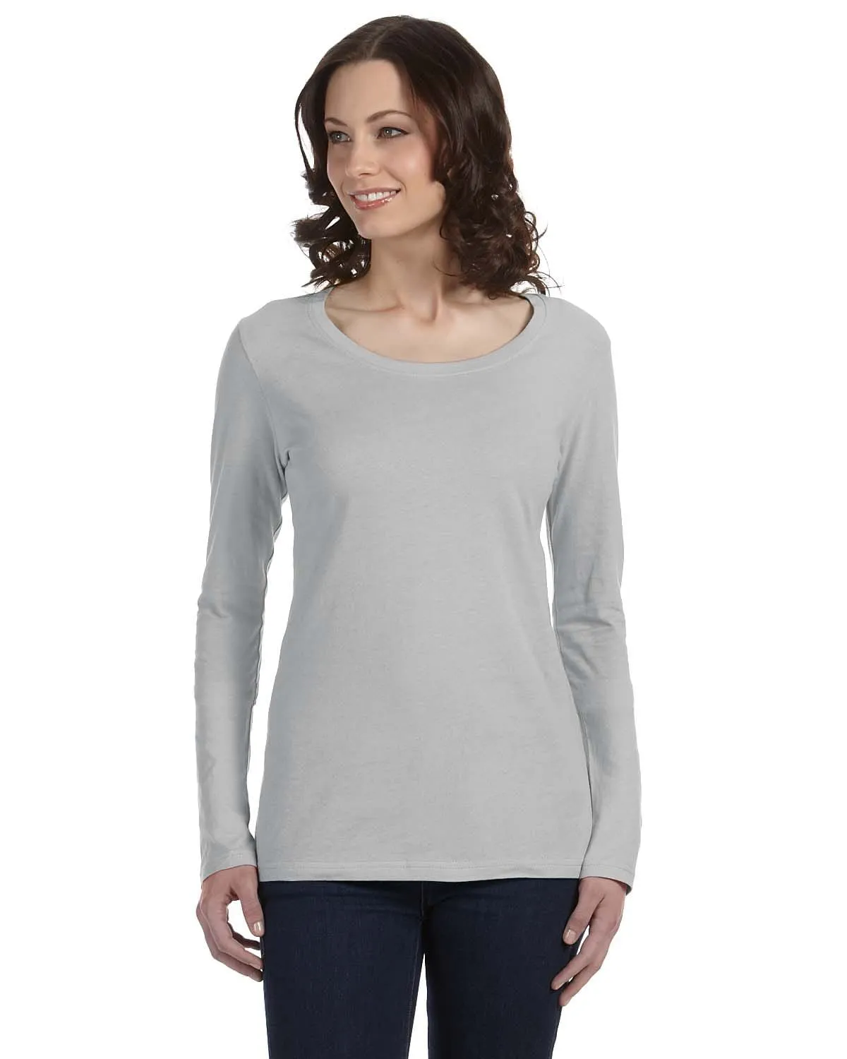 Anvil Ladies Sheer Long Sleeve Scoop Neck T-Shirt