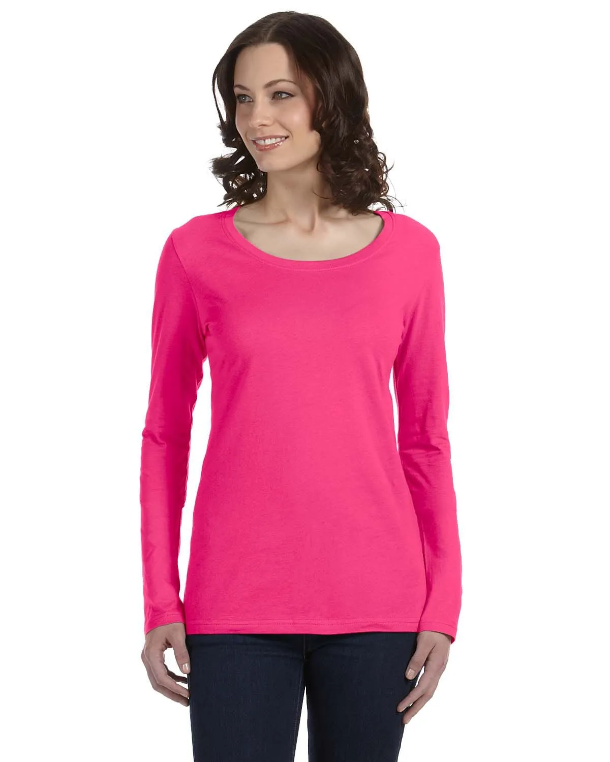 Anvil Ladies Sheer Long Sleeve Scoop Neck T-Shirt
