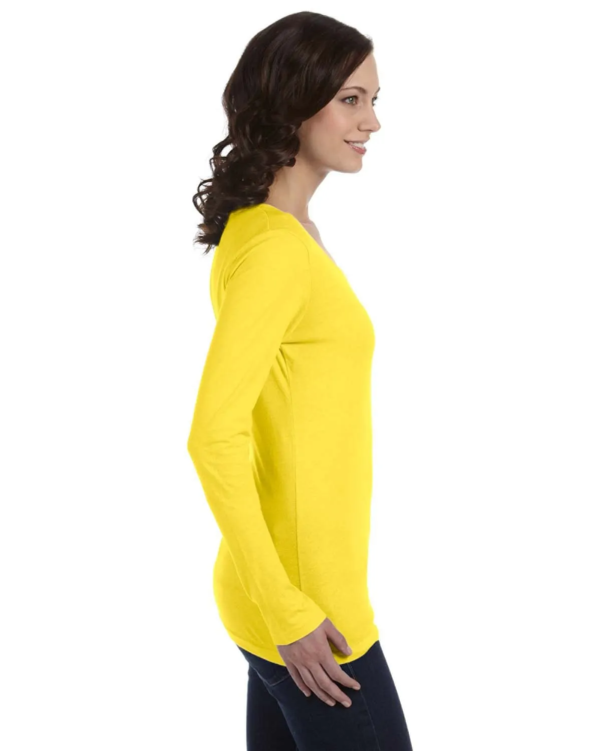 Anvil Ladies Sheer Long Sleeve Scoop Neck T-Shirt