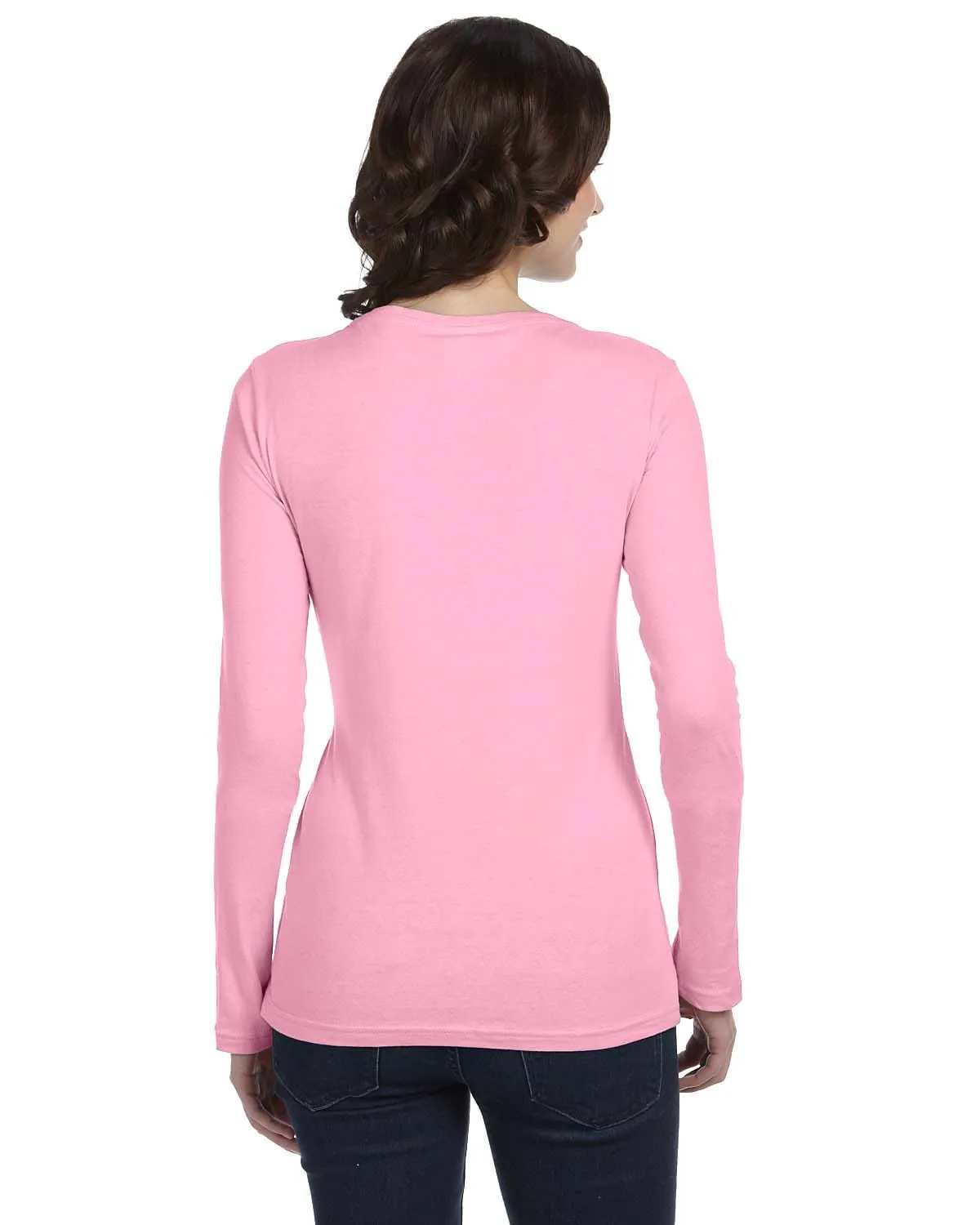 Anvil Ladies Sheer Long Sleeve Scoop Neck T-Shirt