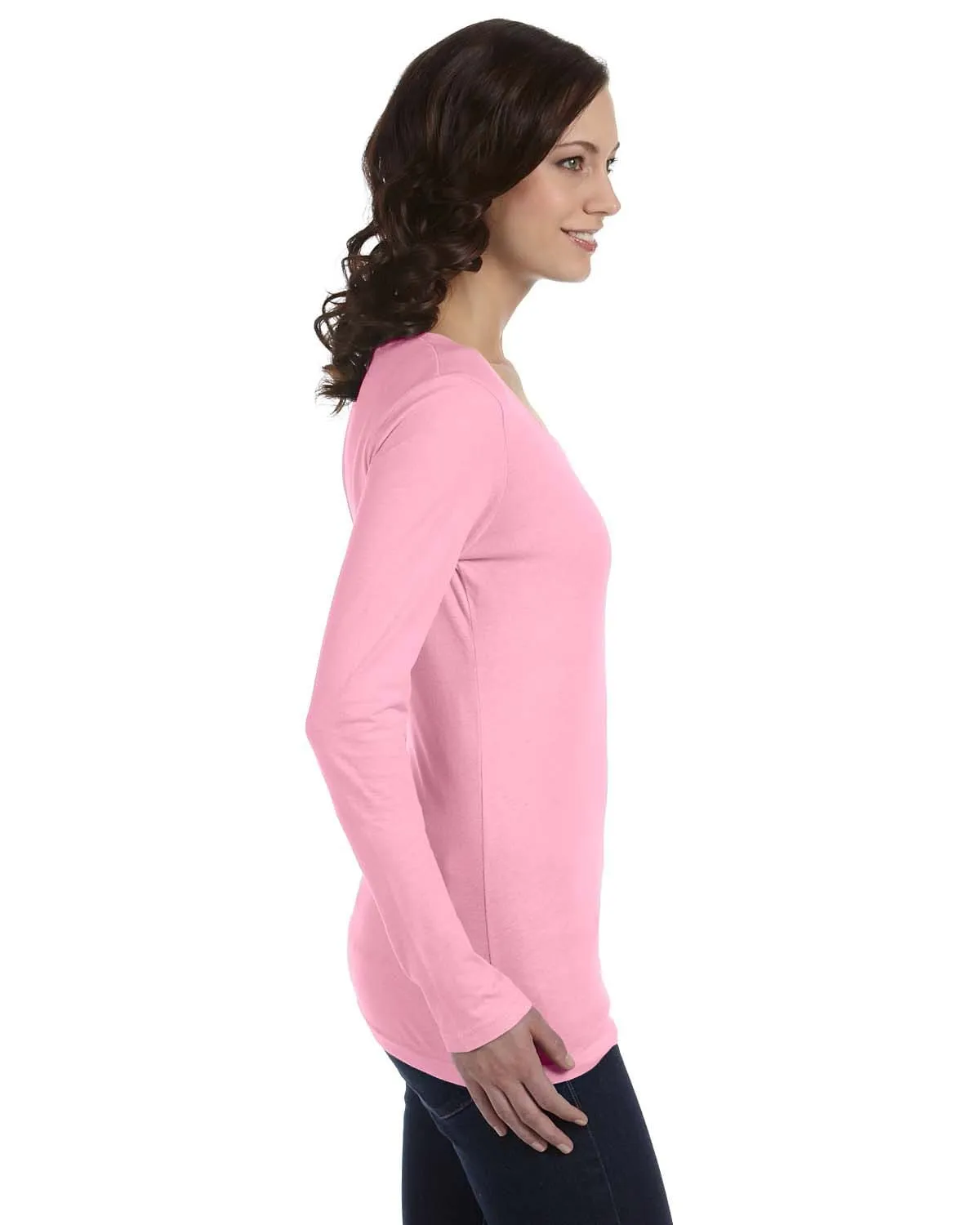 Anvil Ladies Sheer Long Sleeve Scoop Neck T-Shirt