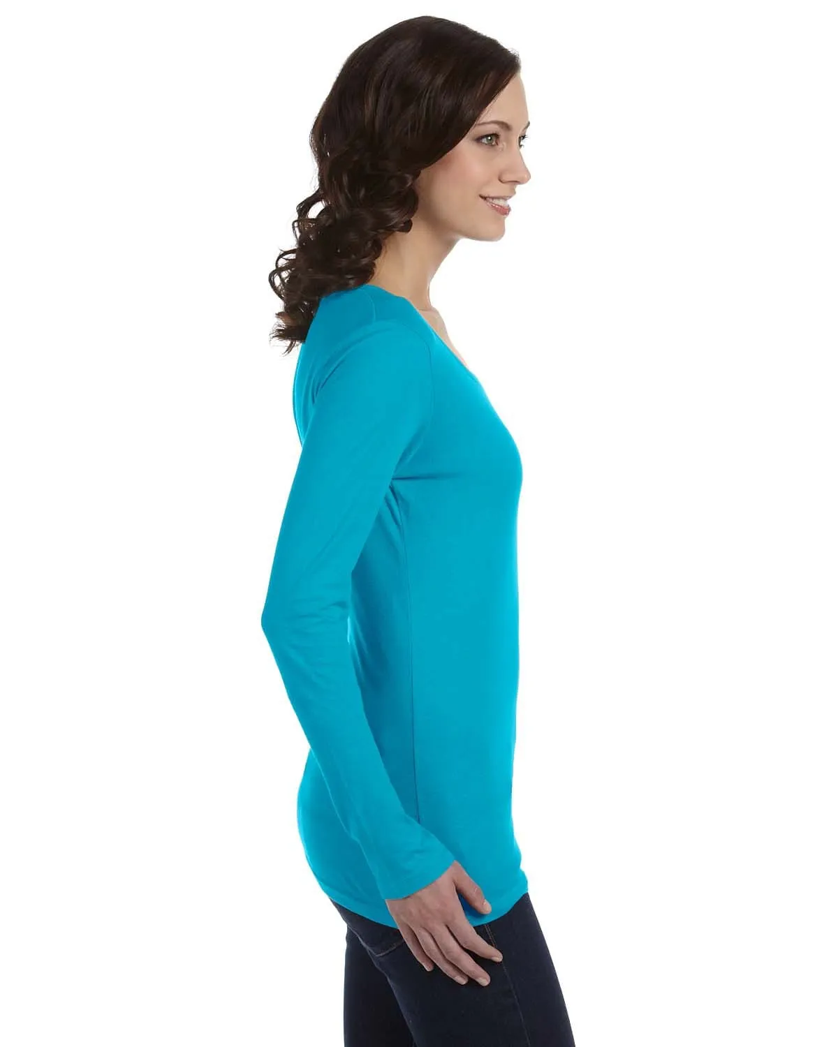Anvil Ladies Sheer Long Sleeve Scoop Neck T-Shirt