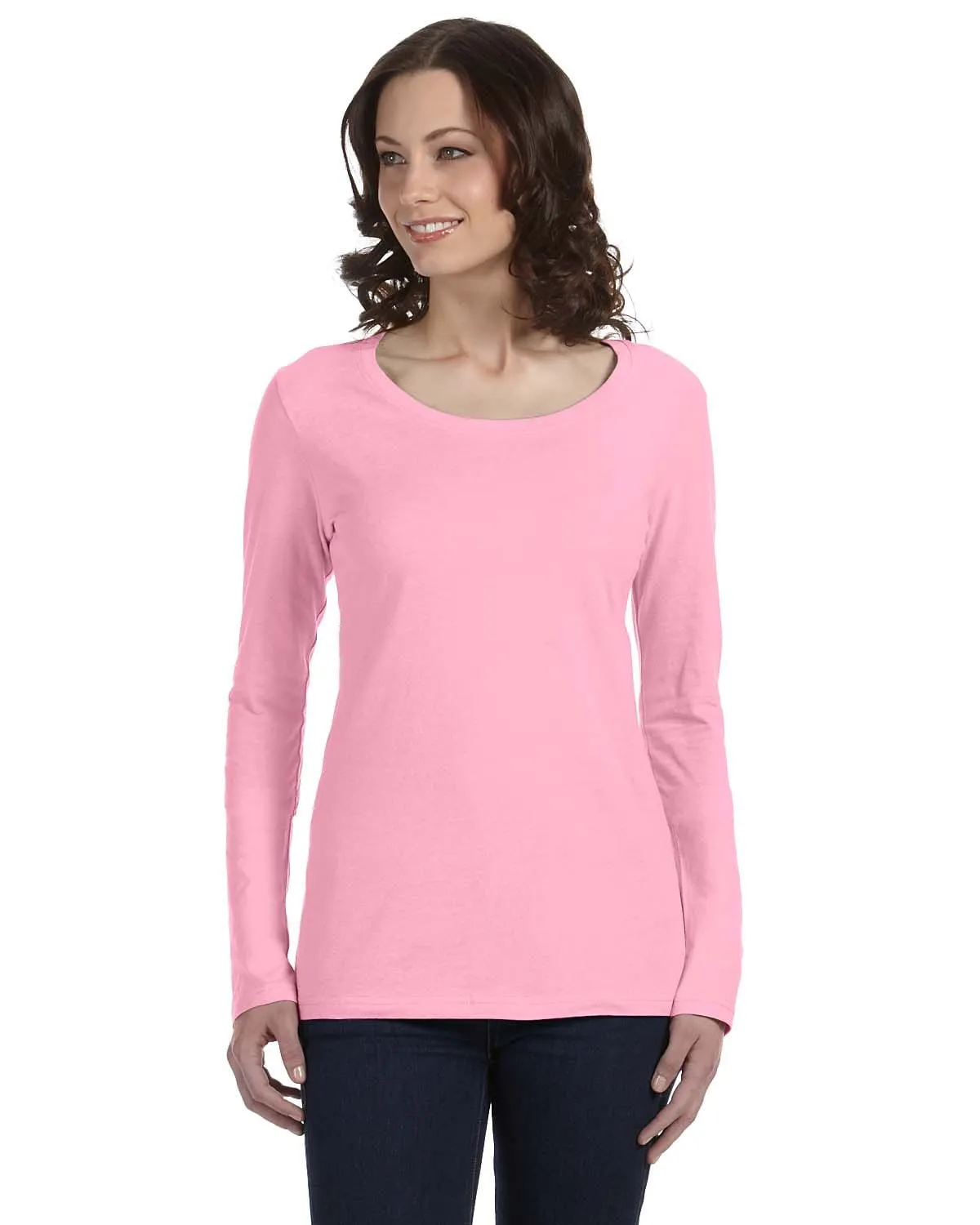 Anvil Ladies Sheer Long Sleeve Scoop Neck T-Shirt