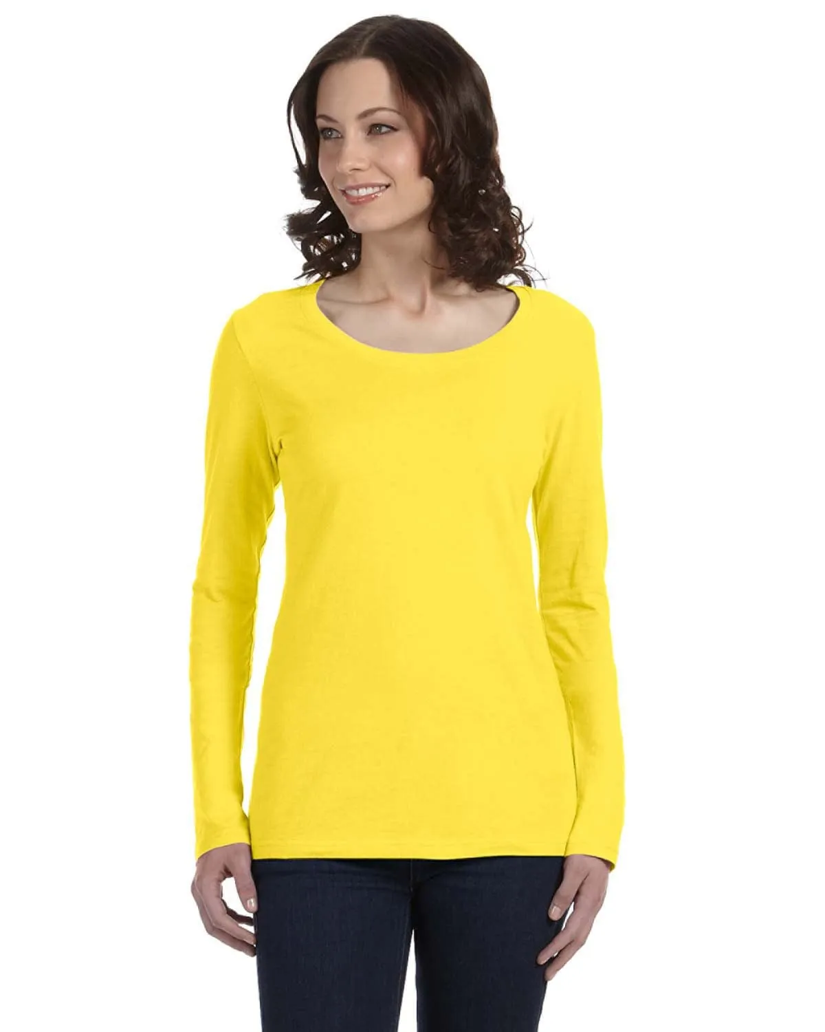 Anvil Ladies Sheer Long Sleeve Scoop Neck T-Shirt