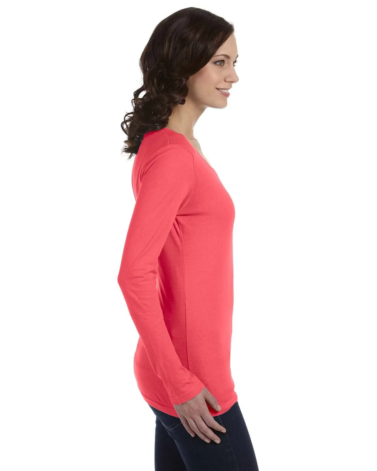 Anvil Ladies Sheer Long Sleeve Scoop Neck T-Shirt
