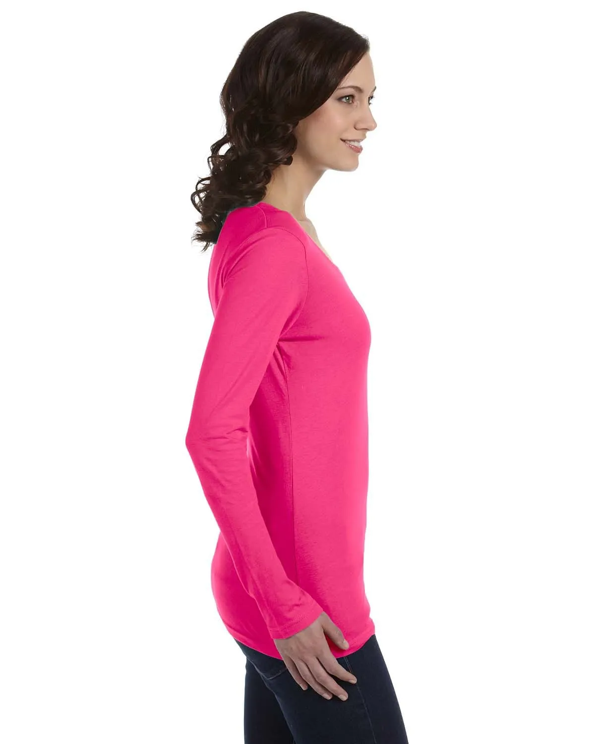 Anvil Ladies Sheer Long Sleeve Scoop Neck T-Shirt