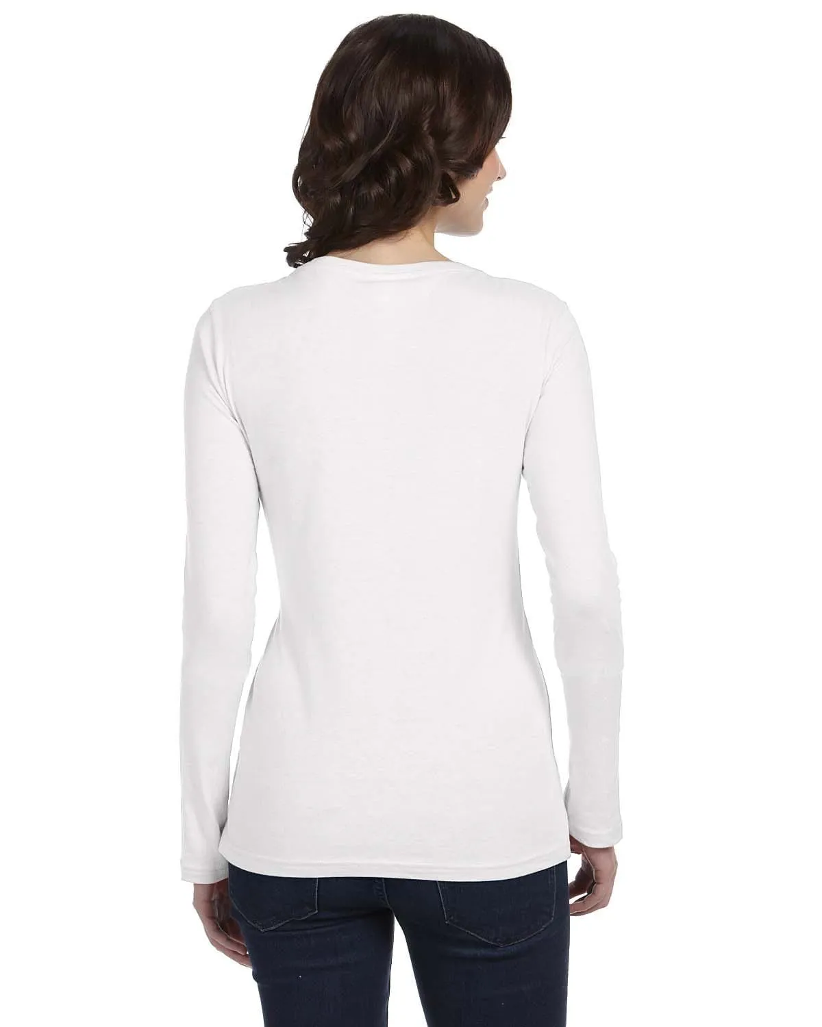 Anvil Ladies Sheer Long Sleeve Scoop Neck T-Shirt