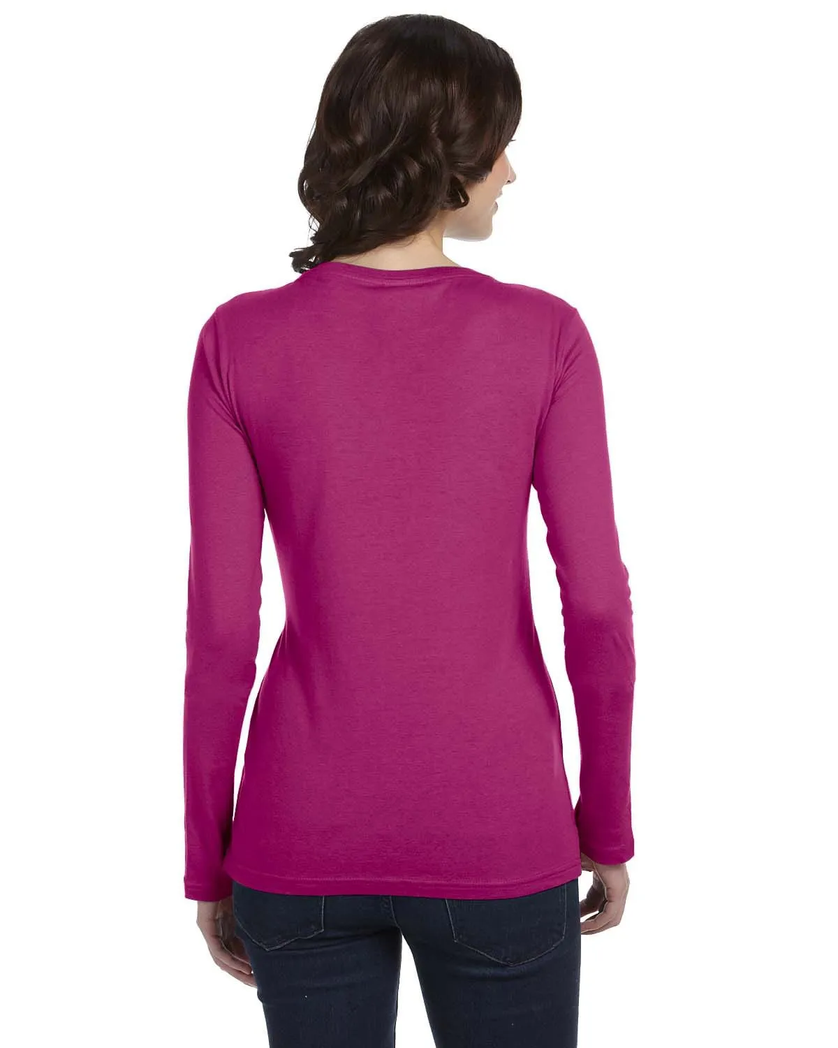 Anvil Ladies Sheer Long Sleeve Scoop Neck T-Shirt