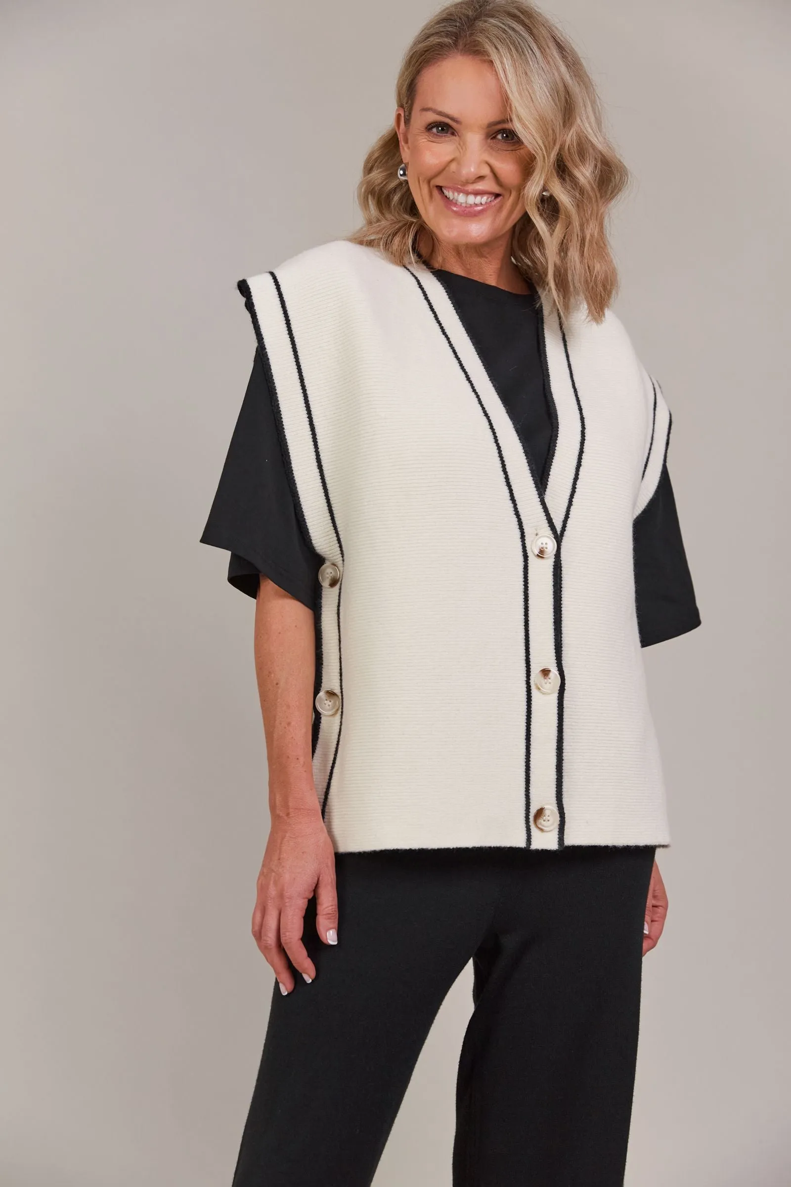 Avino Knit Vest - Ecru