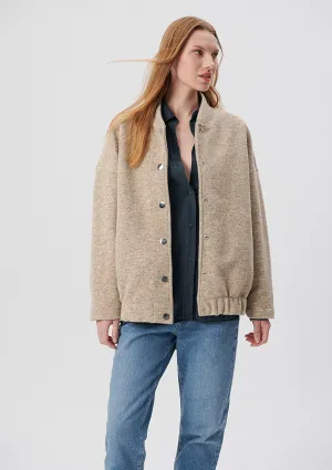 Beige Bomber Jacket