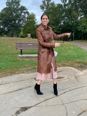 Bergdorf Goodman 100% Python Brown Button Coat