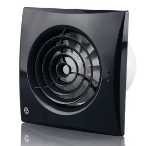 Blauberg CALM-BLACK-150-T Calm Low Noise Energy Efficient Bathroom Kitchen Extractor Fan with Timer Black - 6" 150mm