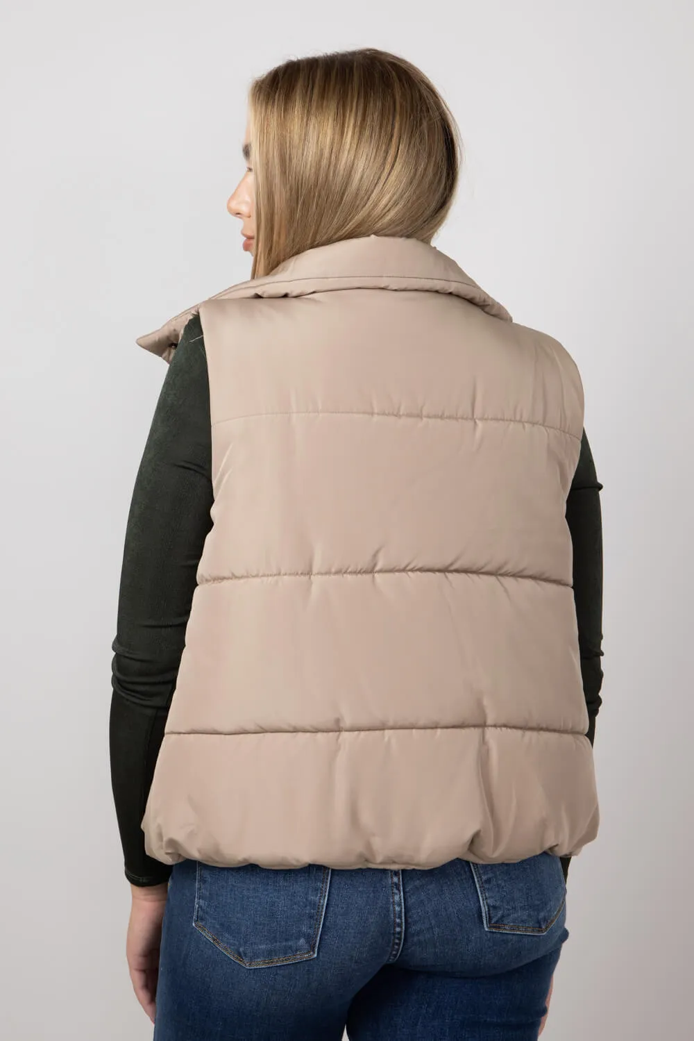 Blu Pepper Puffer Vest for Women in Mocha | CR2170-MOCHA