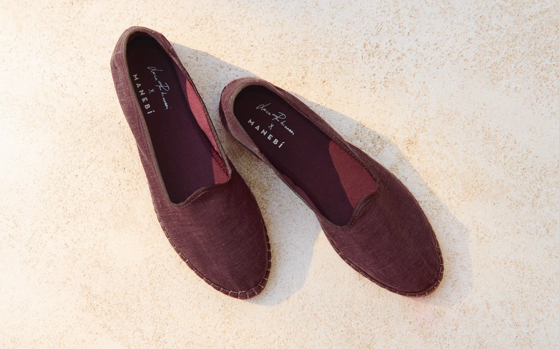 Brummel Lyocell Linen Blend Slippers - Q80VM - Luca Rubinacci x Manebí Wine