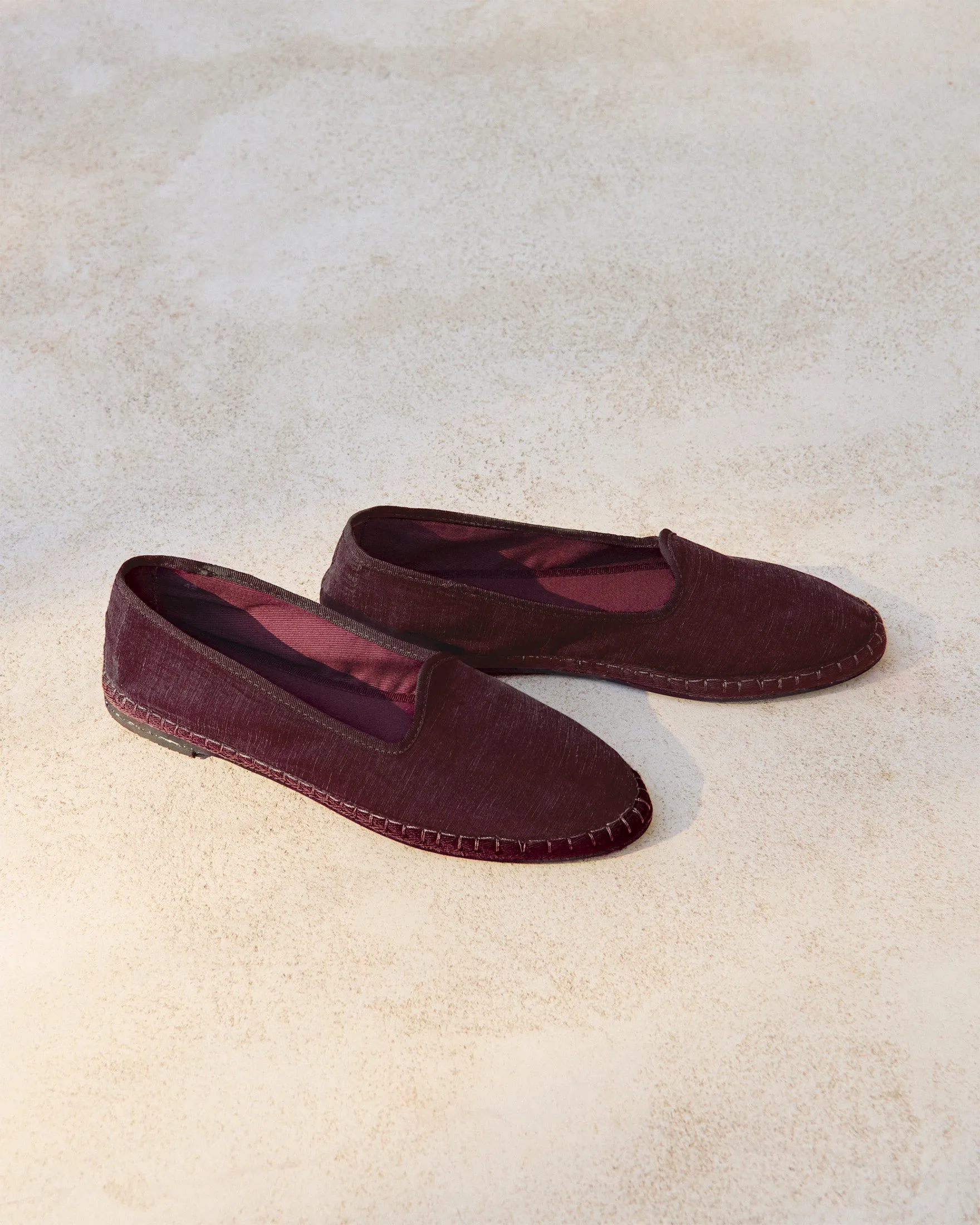 Brummel Lyocell Linen Blend Slippers - Q80VM - Luca Rubinacci x Manebí Wine