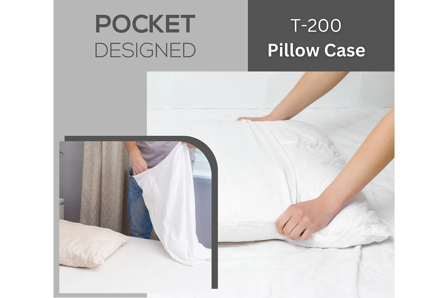 Bulk Pack of 100 Polycotton Pillowcase White T-200 Perfect for Physical Therapy Clinics, Hotels, Camps (100)