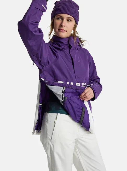 Burton Frostner Anorak Jacket Womens 2025 Imperial Purple / Stout White