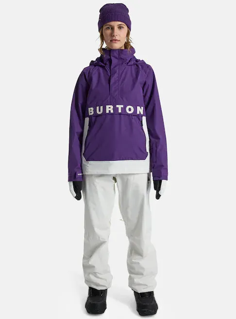 Burton Frostner Anorak Jacket Womens 2025 Imperial Purple / Stout White