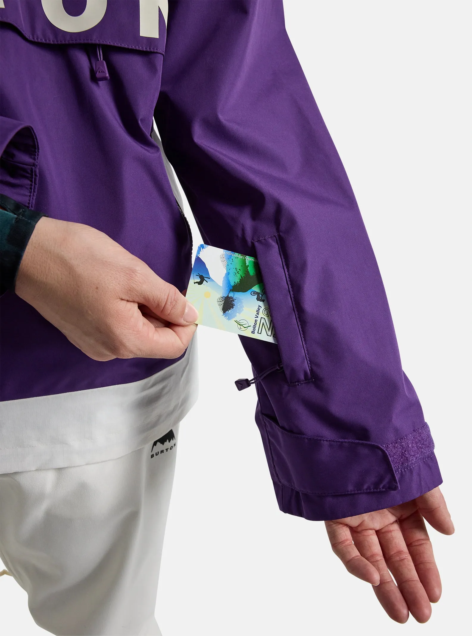 Burton Frostner Anorak Jacket Womens 2025 Imperial Purple / Stout White