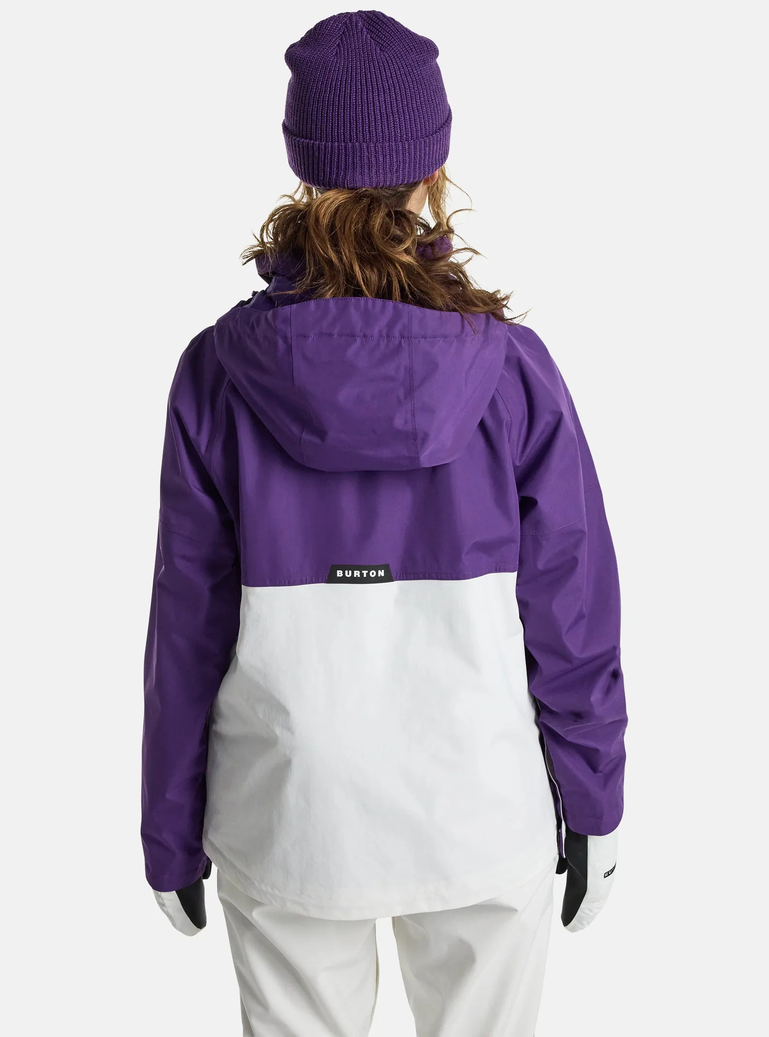 Burton Frostner Anorak Jacket Womens 2025 Imperial Purple / Stout White