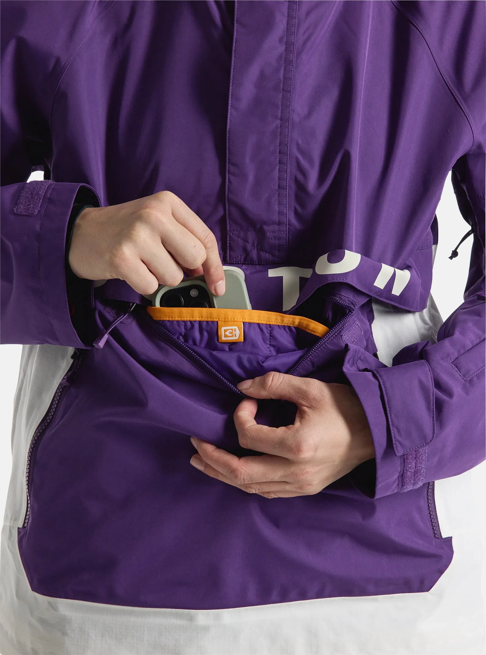 Burton Frostner Anorak Jacket Womens 2025 Imperial Purple / Stout White