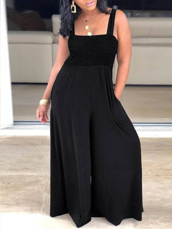 Cami Smocked Jumpsuit--Clearance