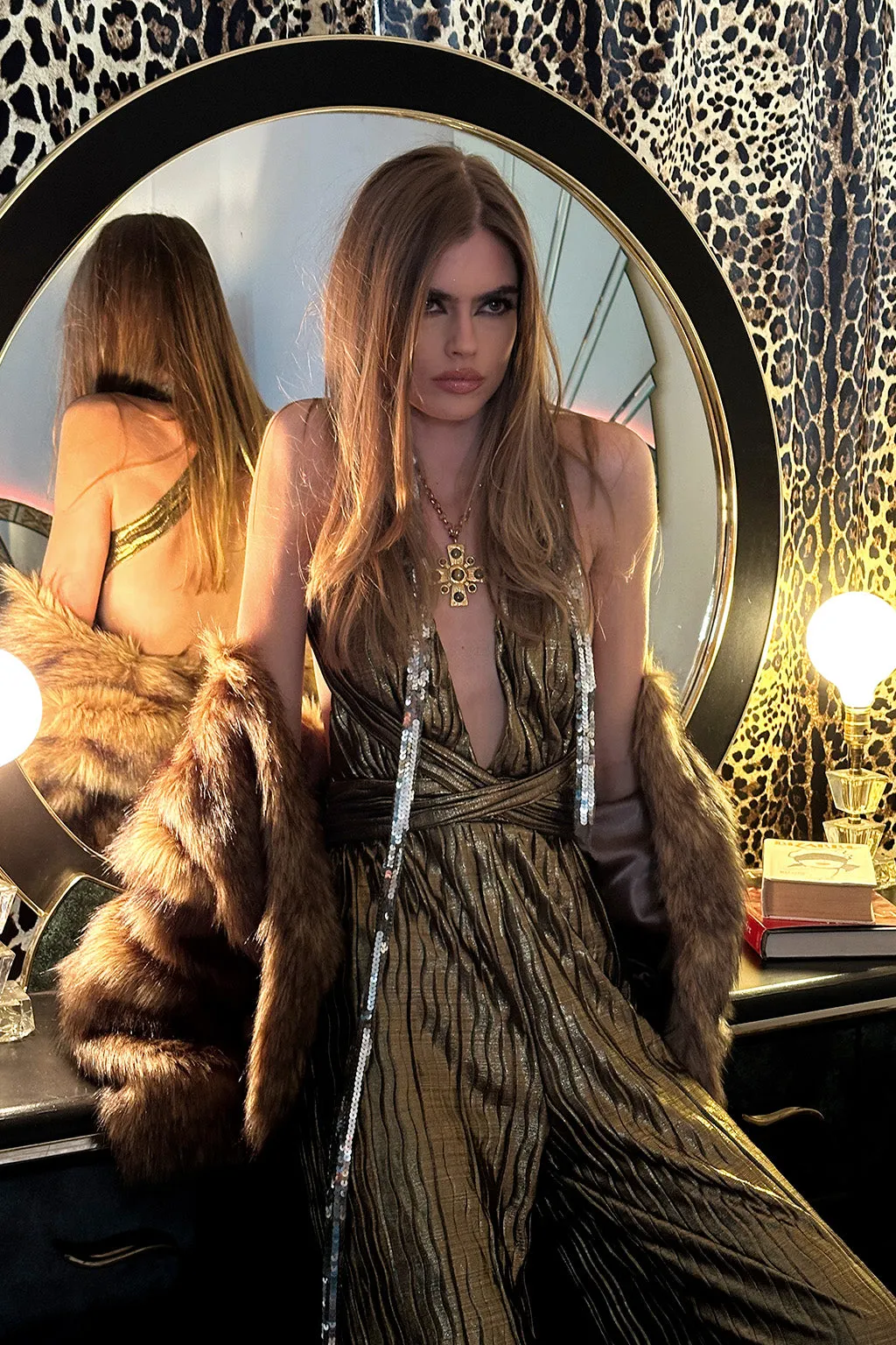 Camilla Pleated Gold Jumpsuit