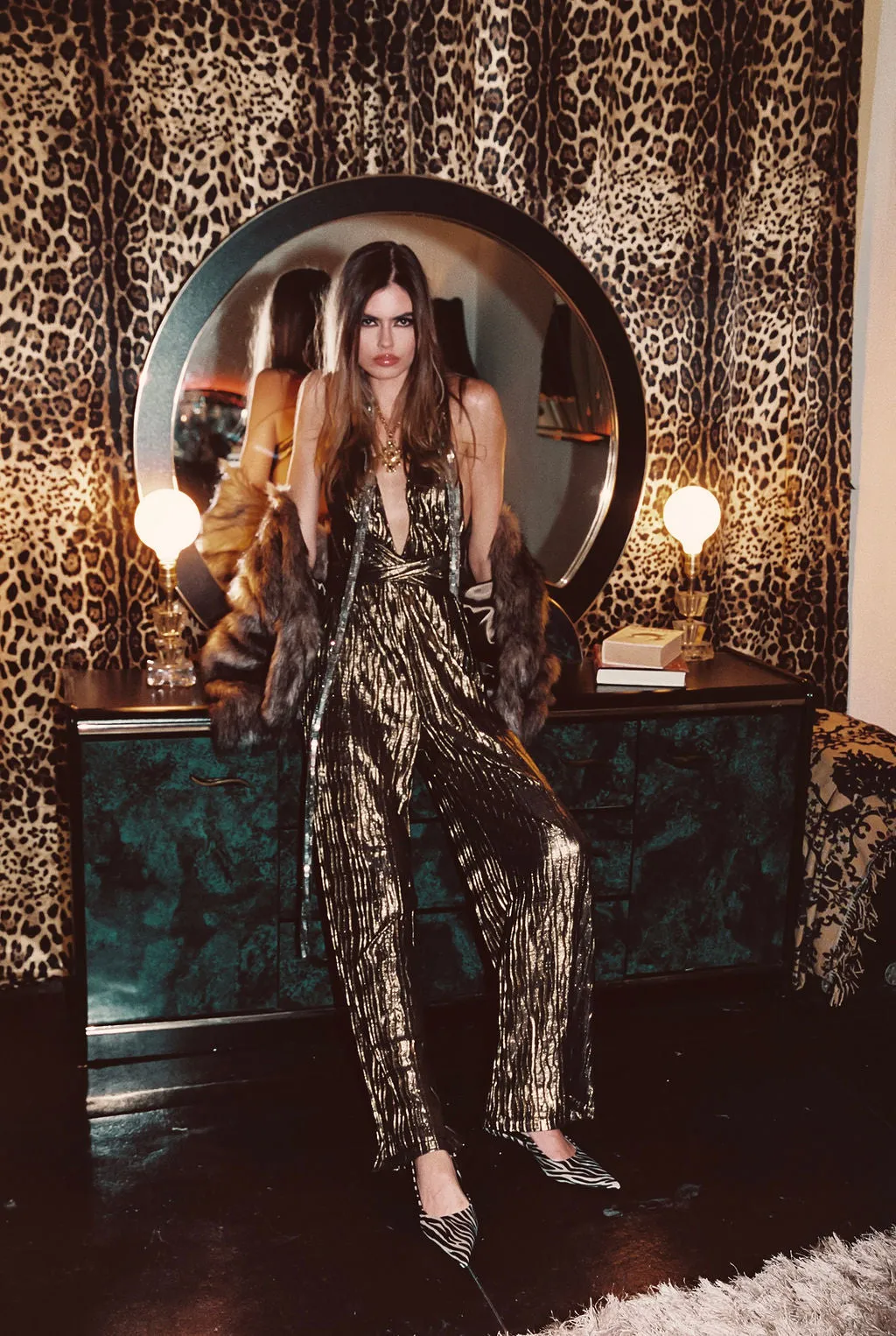 Camilla Pleated Gold Jumpsuit