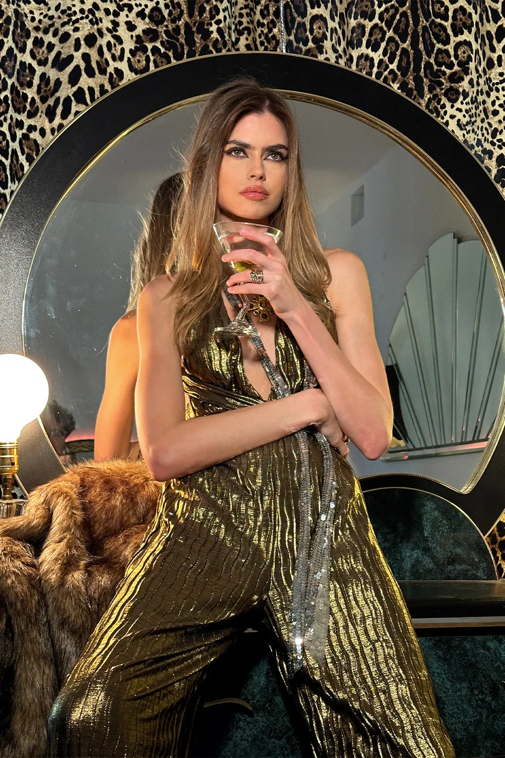 Camilla Pleated Gold Jumpsuit