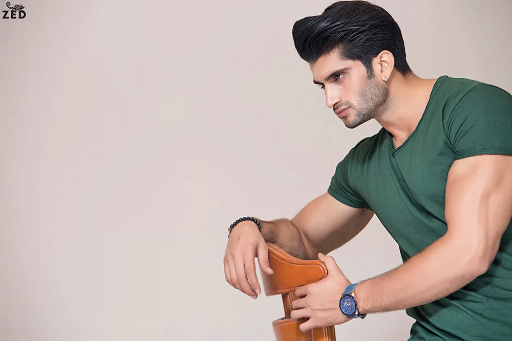Dark Green Scoop Neck