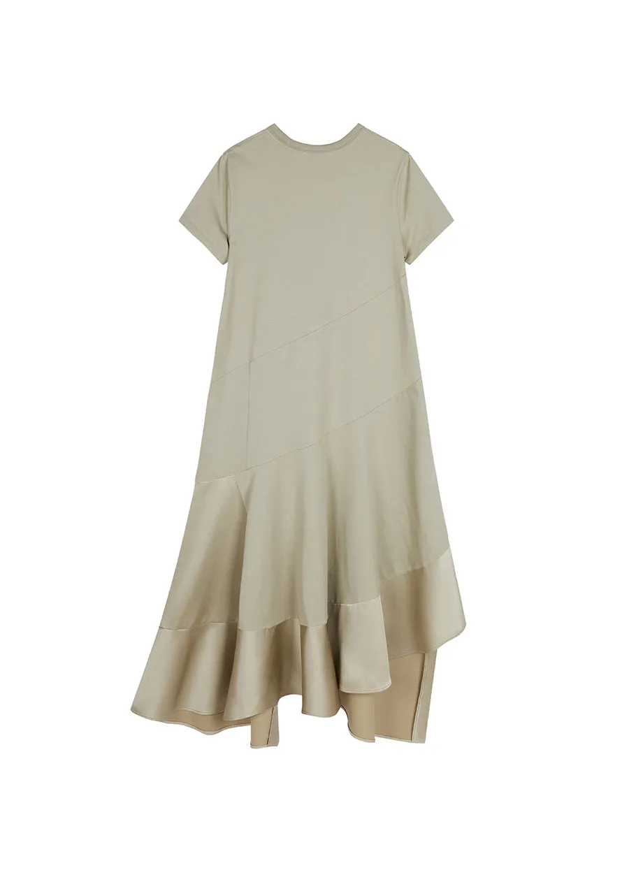 Dresses/JNBY A-line Color Block Short-sleeved Dress