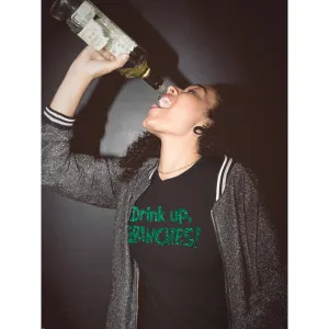 Drink Up Grinches Women's Glitter T-Shirt