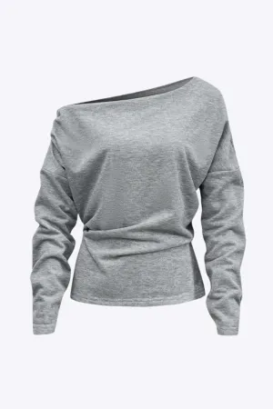 Ella - Bold Asymmetrical Style Woman's Long Sleeve T Shirt