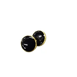 Fancy Button Black & Gold 44185