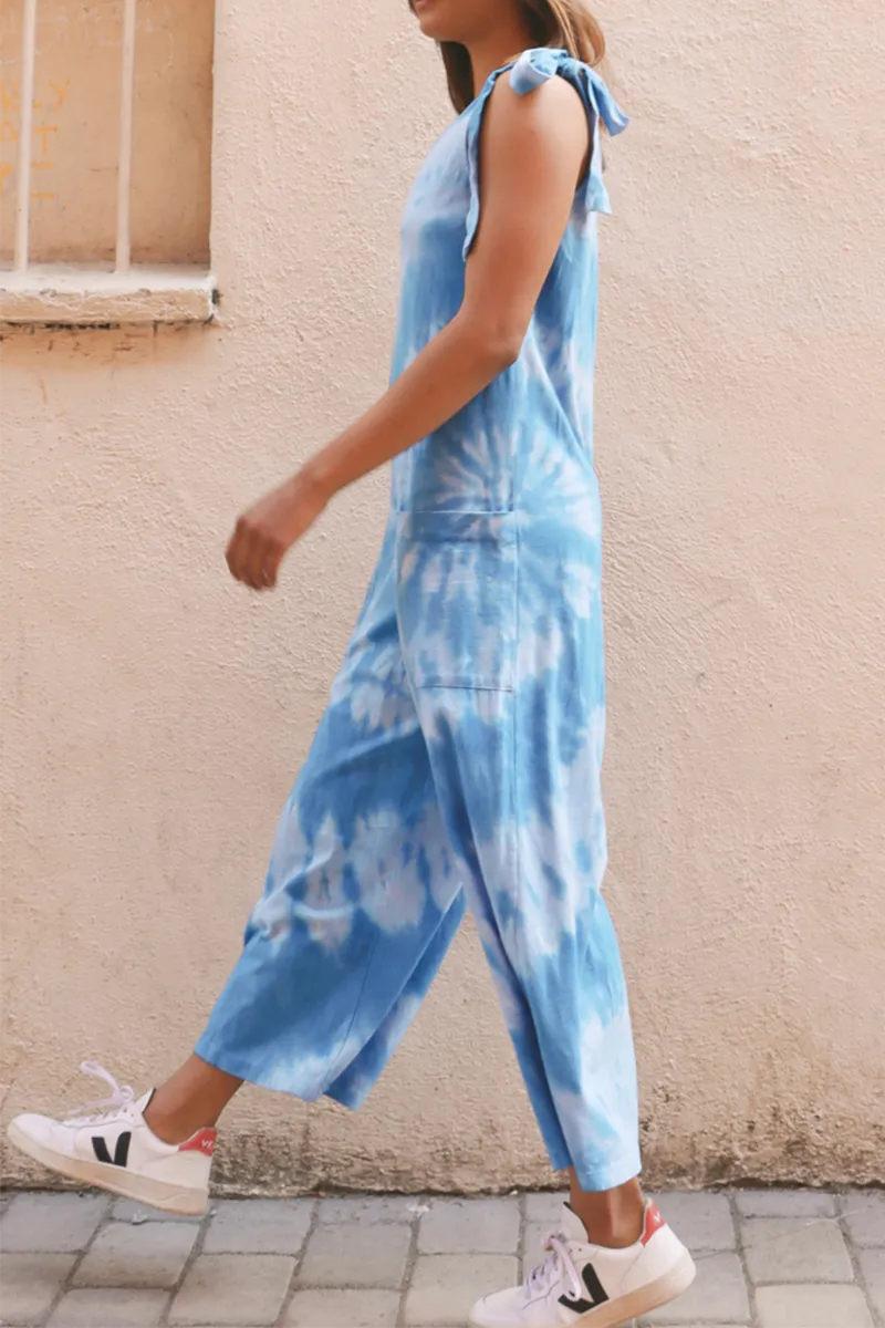 Fashion Solid Patchwork Spaghetti Strap Straight Jumpsuits(3 Colors)