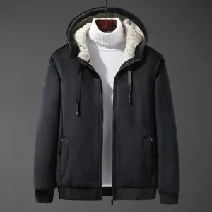 Fleece Men's Hoodie Winter Thick Sweatshirts Casual Hooded Cardigan Fashion Bomber Fur Jackets Zipper clothing