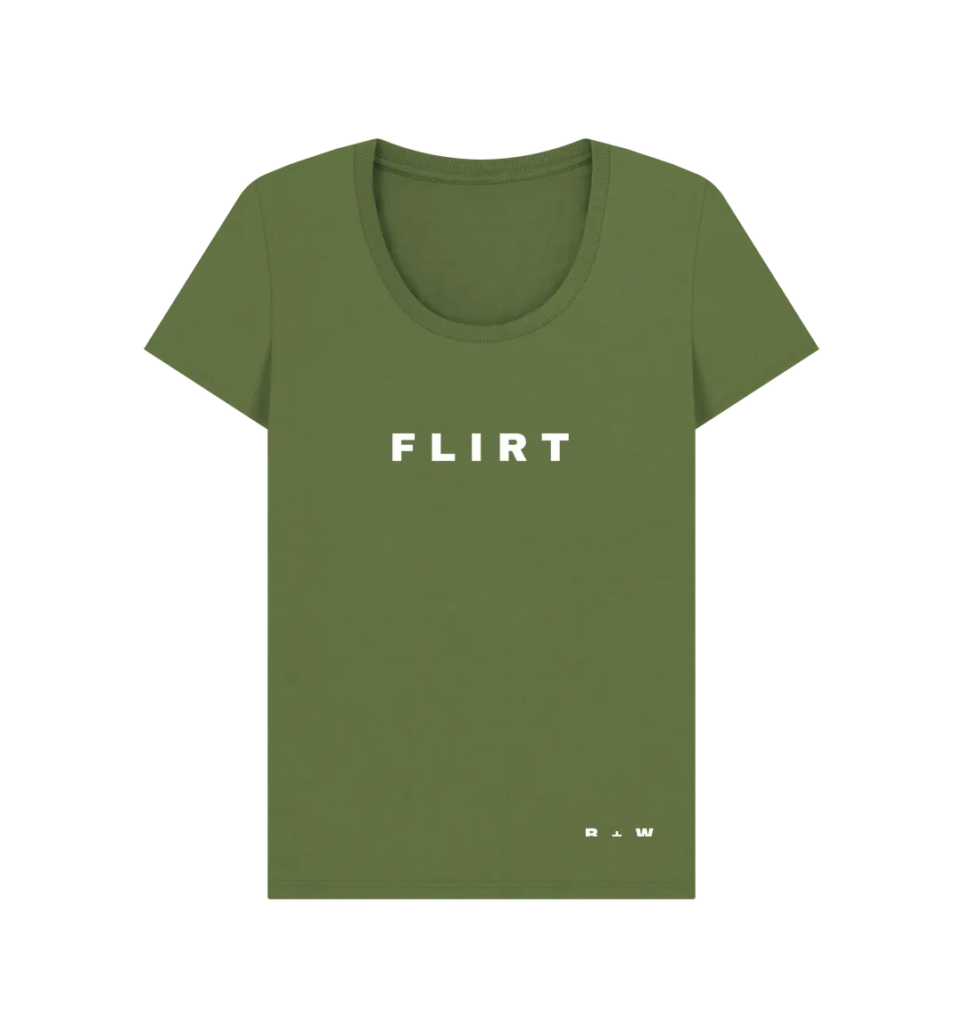 Flirt Scoop Neck Tee (White/Spaced)