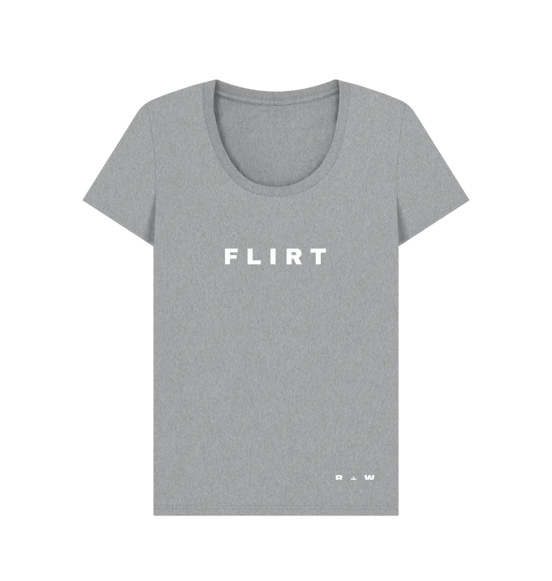 Flirt Scoop Neck Tee (White/Spaced)
